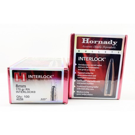 Plomos Hornady Cal30 180gr. SP INTERLOCK (100 unds)