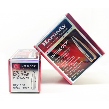 Plomos Hornady Cal. 270 BTSP INTERLOCK 140gr (100 unds)