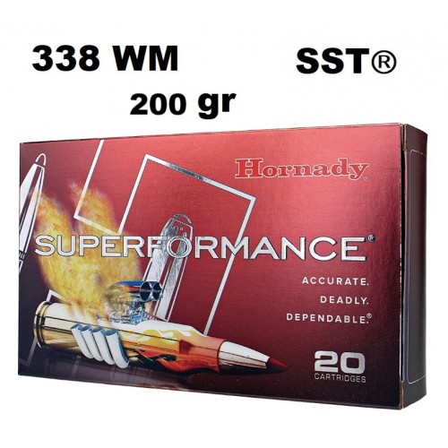 Munición Hornady 338 WM Superformance SST 200 gr