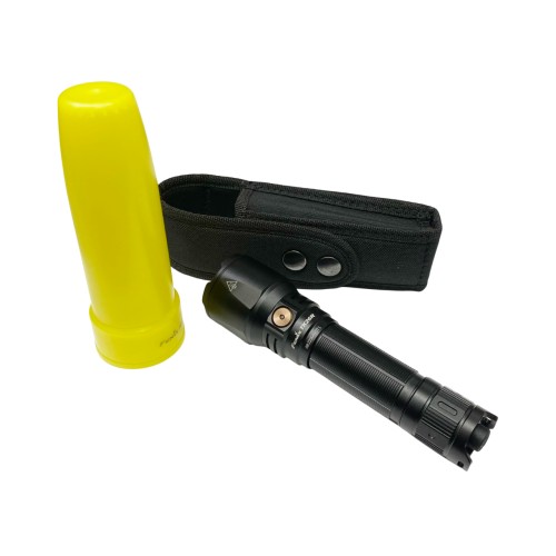 Linterna FENIX TK26R de 1500 lumens con funda y cono amarillo