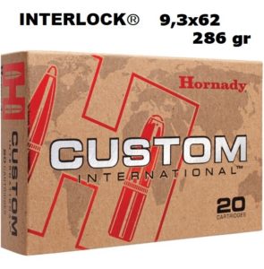 Munición Hornady 9,3x62 INTERLOCK CUSTOM INTERNACIONAL 286 gr