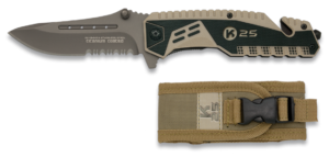 Navaja K25 con mango G10 Negro / Arena